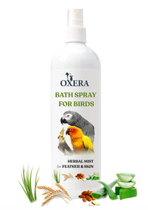 OXERA BIRD DRY BATH SHAMPOO to CLEAN FEATHER AND HELP TO AWAY FUNGAL ISSUES, INCLUDE LEMON GRASS, ALMONDS, ALOEVERA, OATMEAL 200 ML FOR BUDGIES, LOVEBIRD, COCKATIEL, CONURE, MACAW, FINCHES, CANARY, PARROTS, GREY PARROTS, MACAW