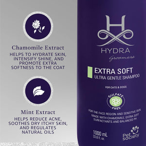 Hydra Groomer's Extra Soft Facial 1 Litre Shampoo for Cats and Dogs Sulfate-Free Extra Soft Tear-Less Cleansers Safe to Use Older Than 4 Weeks Natural Oils in The Skin.…