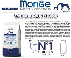 Monge Daily Line -Medium Starter with Chicken 1.5 kg