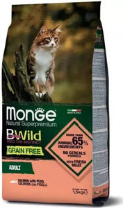 Monge Natural Grain Free Adult cat Food Salmon with peas 1.5 kg