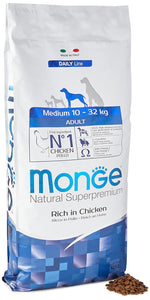 MONGE Daily Line - Medium Adult with Chicken 12 kg Chicken 12 kg Dry New Born, Adult Dog Food