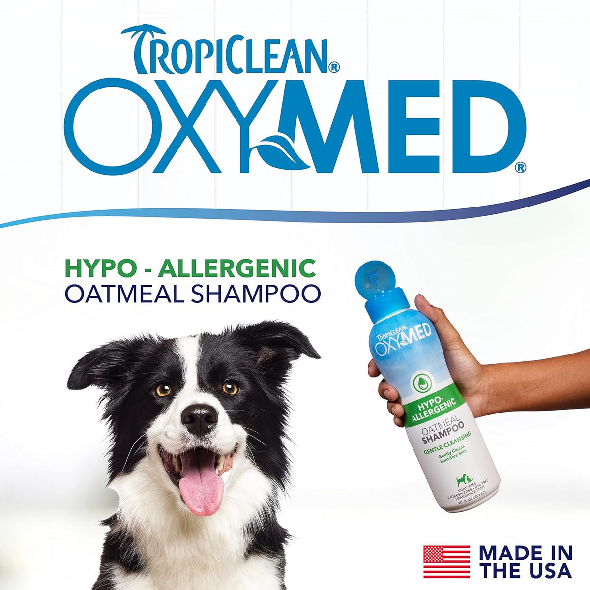 TropiClean Oxymed Hypoallergenic Cat Dog Shampoo Sensitive Skin
