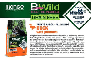 B-Wild Grain Free Puppy & Junior All Breeds with Duck and Potatoes for Dogs 2.5kg
