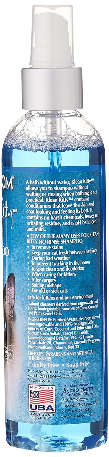 Bio-Groom Waterless Klean Kitty Shampoo, 8-Ounce…