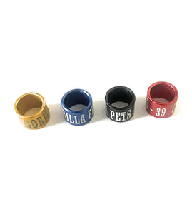 Gorilla pets Pigeon Rings (DNA Identification Ring) Multicolor Set of 4