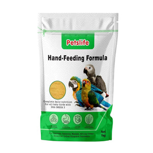 PETS LIFE HAND FEEDING FORMULA 1 KG COMPLETE DAILY NUTRITION FOR ALL BABY BIRDS WITH DHA OMEGA 3