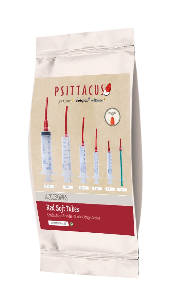 psittacus Bird Hand Feeding red Soft Tube | Bird Hand Feeding Syringe and Needle 5 ml