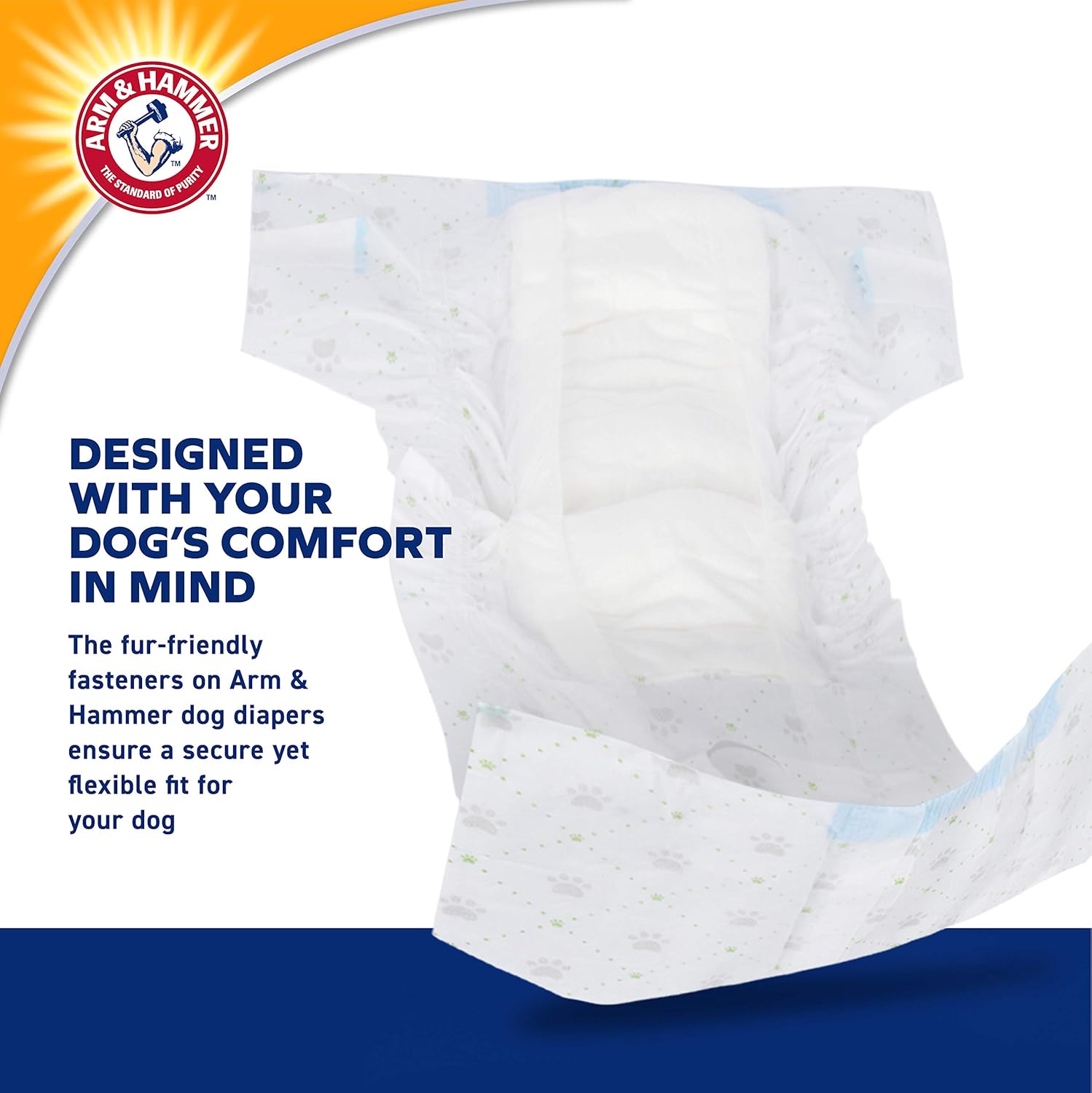 Arm & Hammer for Pets Female Dog Diapers, Size Large, 12 Count | Ultra-Absorbent, Adjustable Girl Dog Diapers with Leak-Proof Protection and Wetness Indicator
