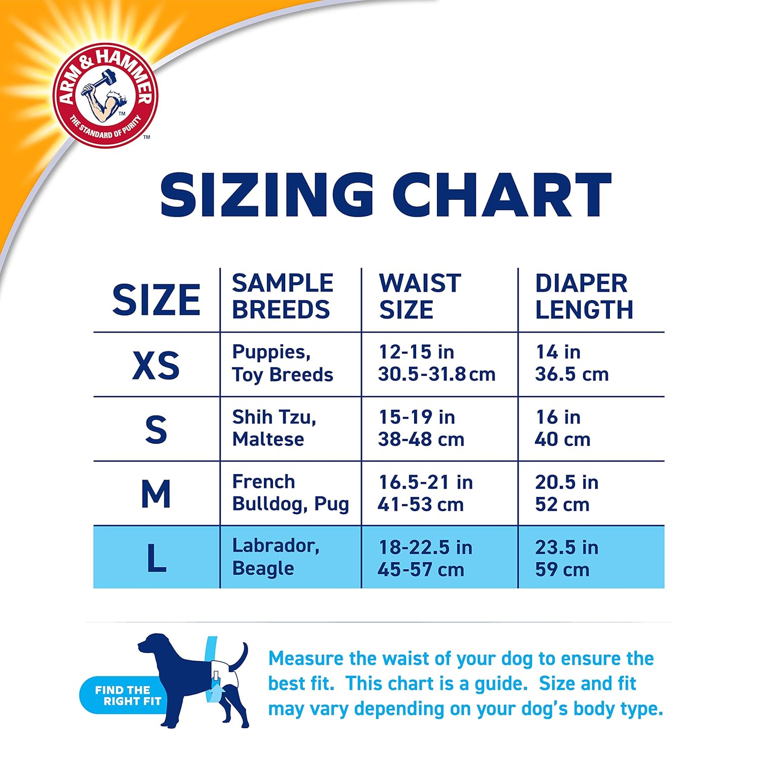 Arm & Hammer for Pets Female Dog Diapers, Size Large, 12 Count | Ultra-Absorbent, Adjustable Girl Dog Diapers with Leak-Proof Protection and Wetness Indicator