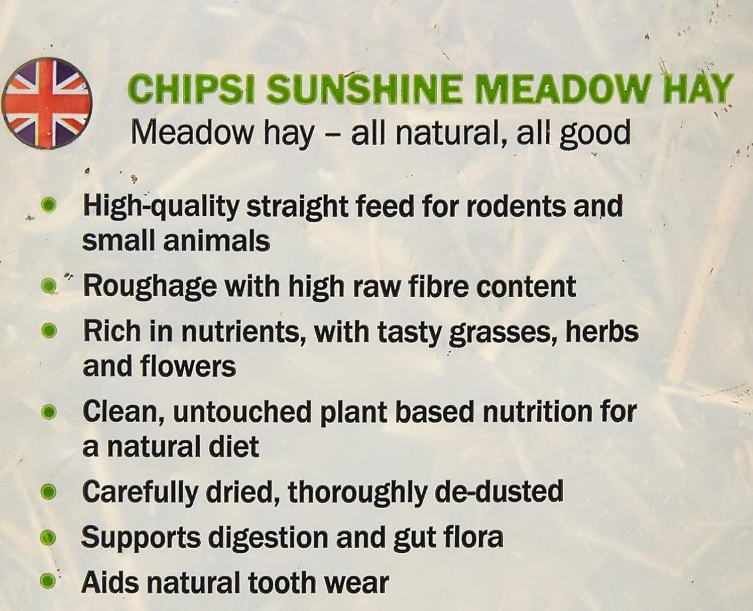 Chipsi Sunshine Meadow Hay for Rodents (1 Kg)