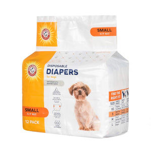 Arm & Hammer for Pets for Pets Female Dog Diapers, Size Small, Ultra-Absorbent, Adjustable Girl Dog Diapers with Leak-Proof Protection and Wetness Indicator (Pack of 1, 12 Count Total)