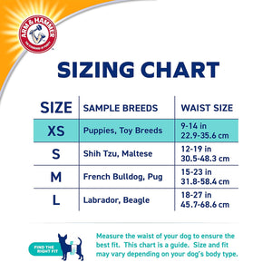 Arm & Hammer for Pets for Pets Female Dog Diapers, Size Small, Ultra-Absorbent, Adjustable Girl Dog Diapers with Leak-Proof Protection and Wetness Indicator (Pack of 1, 12 Count Total)