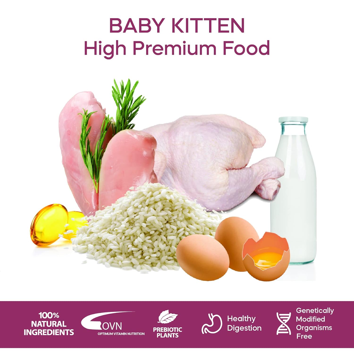 Dibaq Natural Moments (Baby Kitten Chicken & Turkey - Extruded Complete Food for Kitten, from 1-12 Months, as Well as Pregnant and lactating Adult Cats) 2kg