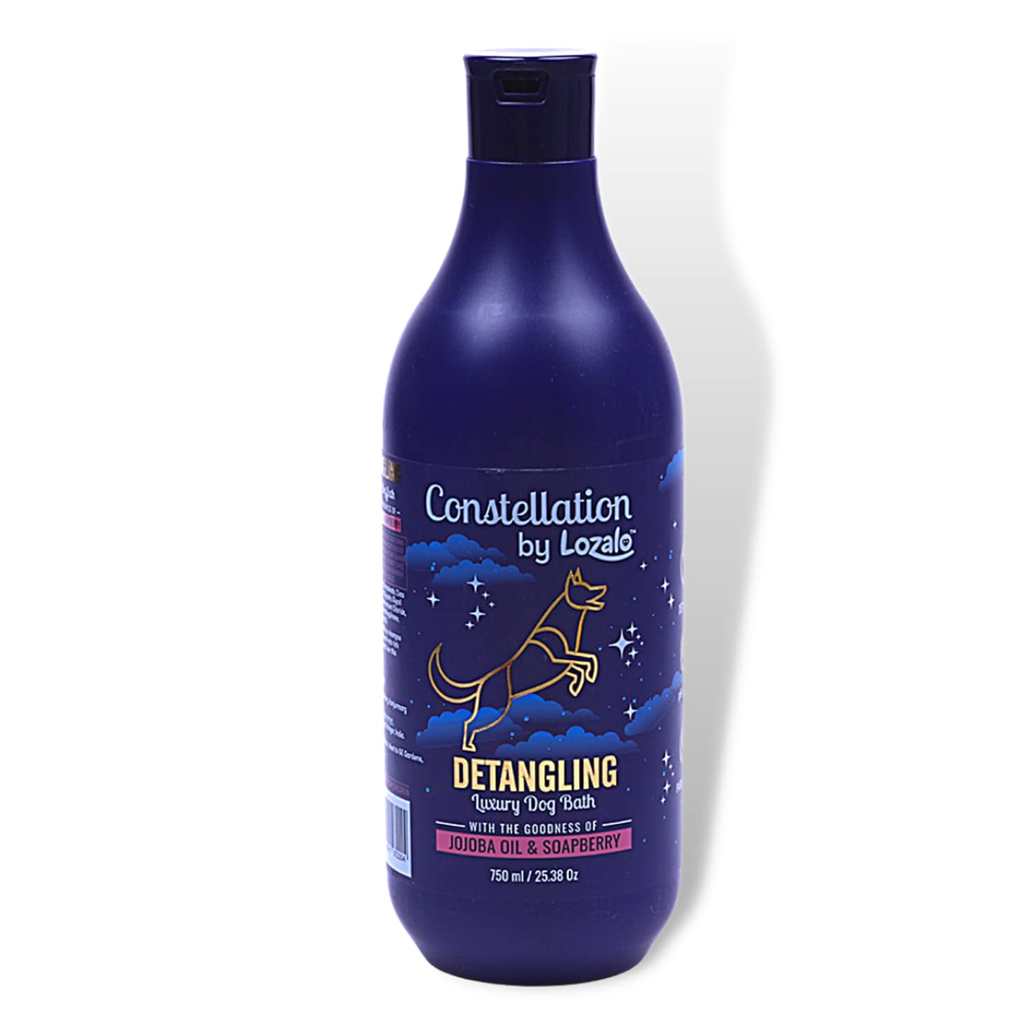 Lozalo Constellation Dog Shampoo - 750ml Detangling Conditioning Long & Short Coat Fur Wash for Puppies Adult Dogs ; Jojoba Oil for Knots Tangle-Free Silky Pet Hair