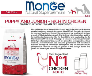 Monge Daily Line - Mini Puppy & Junior with Chicken 3 kg