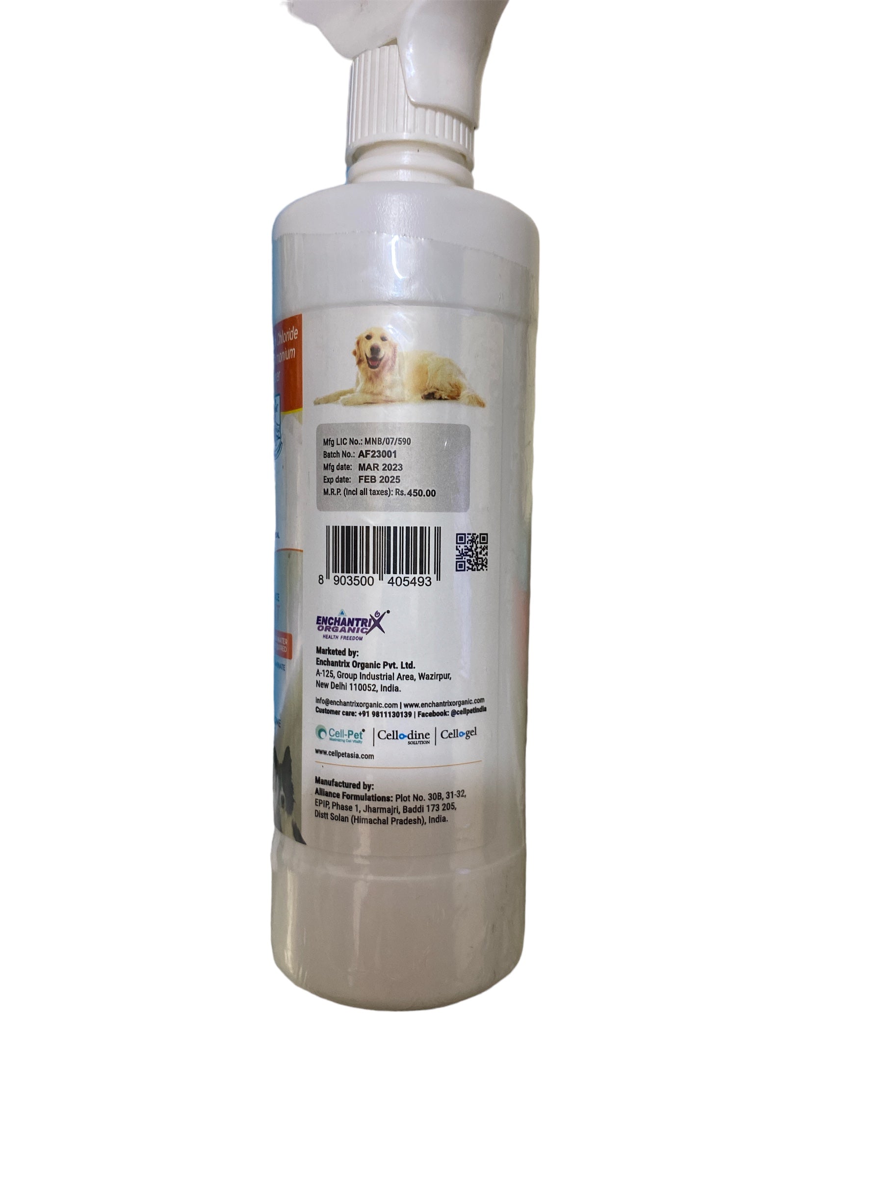 Cellurol vet ETS 500, 500 ml professional multi surface disinfectant by cell pet for pet home, pet hospitals and kennels