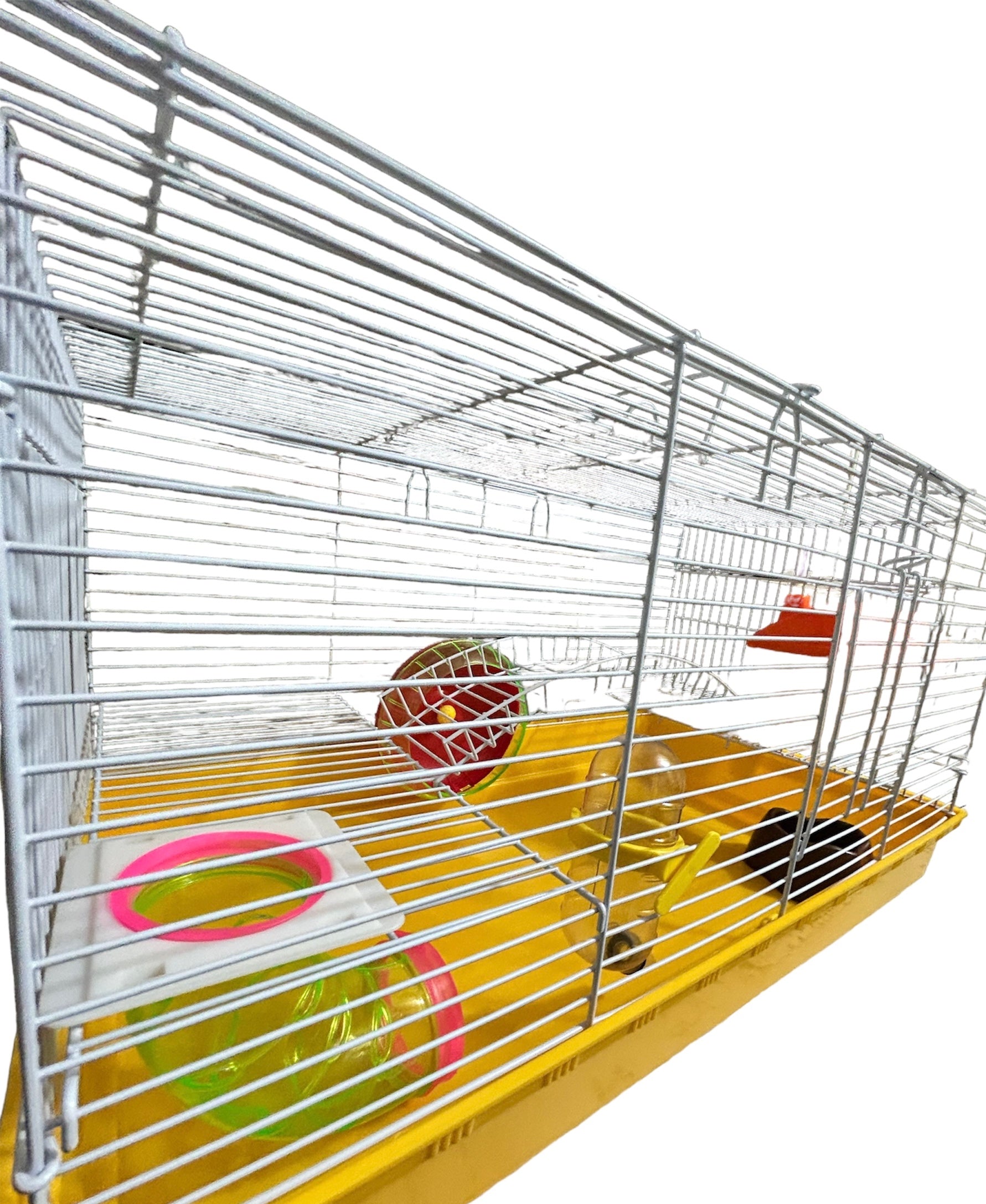 Gorilla pets Hamster Cage/Playhouse for Dwarf Hamster/Gerbil/Mice with a Food Cup, Water Bottle and Exercise Wheel with a house and bridge, and slide tunnel   (Color May Vary) big hamster home cages