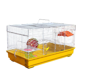 Gorilla pets Hamster Cage/Playhouse for Dwarf Hamster/Gerbil/Mice with a Food Cup, Water Bottle and Exercise Wheel with a house and bridge, and slide tunnel   (Color May Vary) big hamster home cages