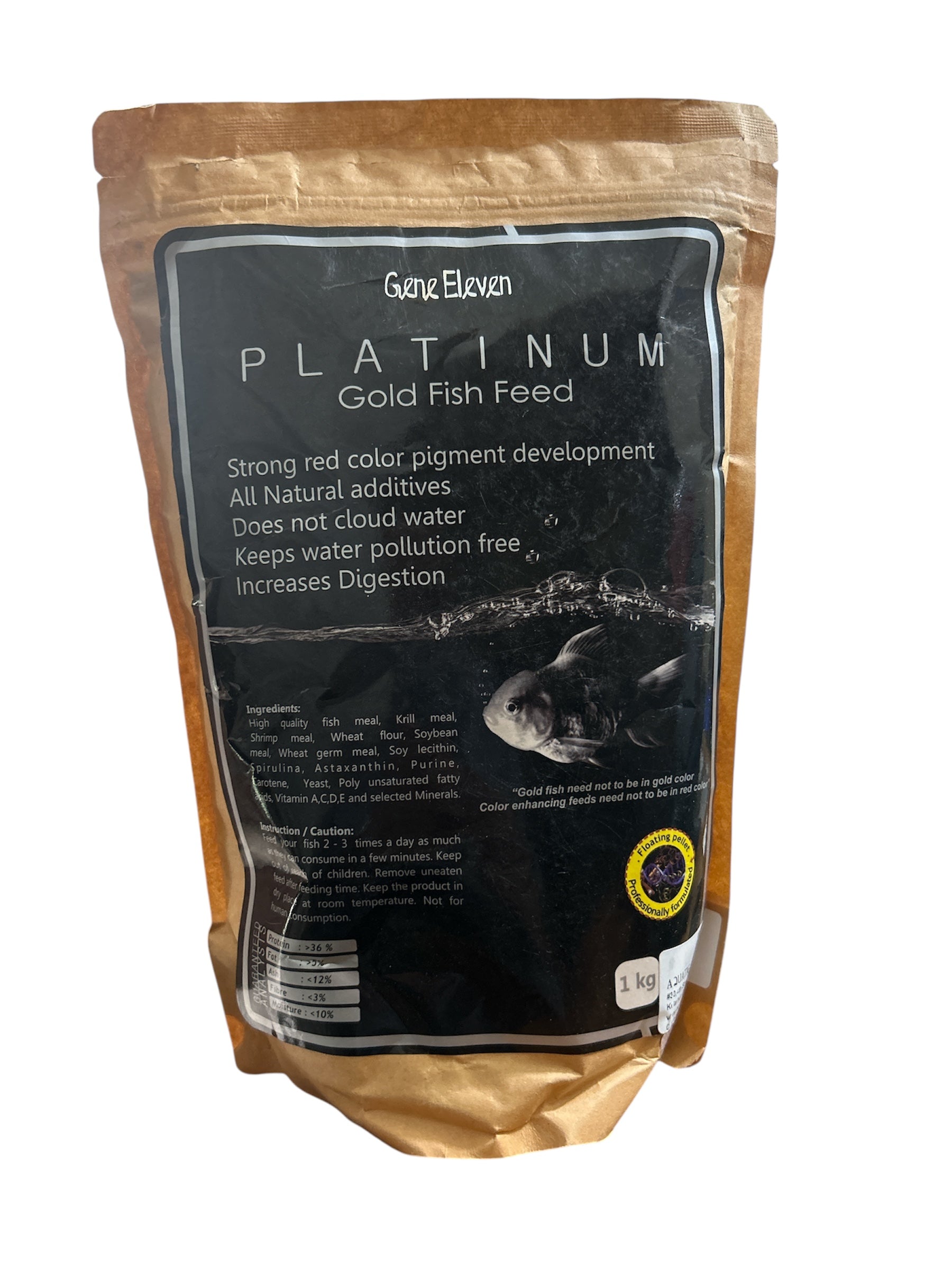 Gene Eleven Platinum Gold Fish Feed 1 kg Medium