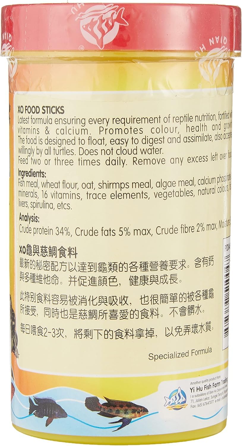 Ocean Free XO Food Sticks for Turtle, 110g Also for Newts Frogs Aquatic Amphibians & Cichlids