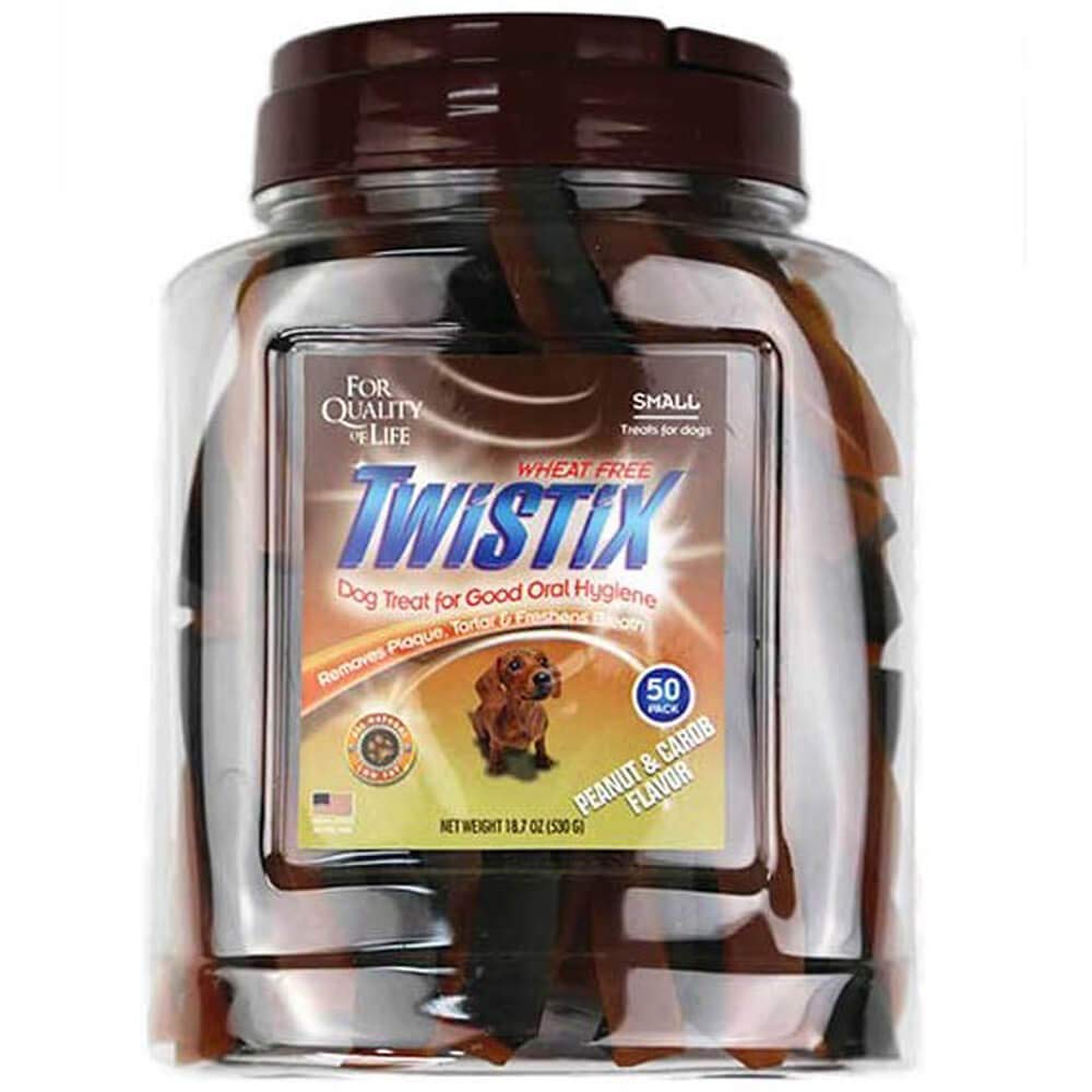 NPIC Twistix Peanut & Carob Dog Treats - Small - 500 GMS Canister (50 Sticks)…