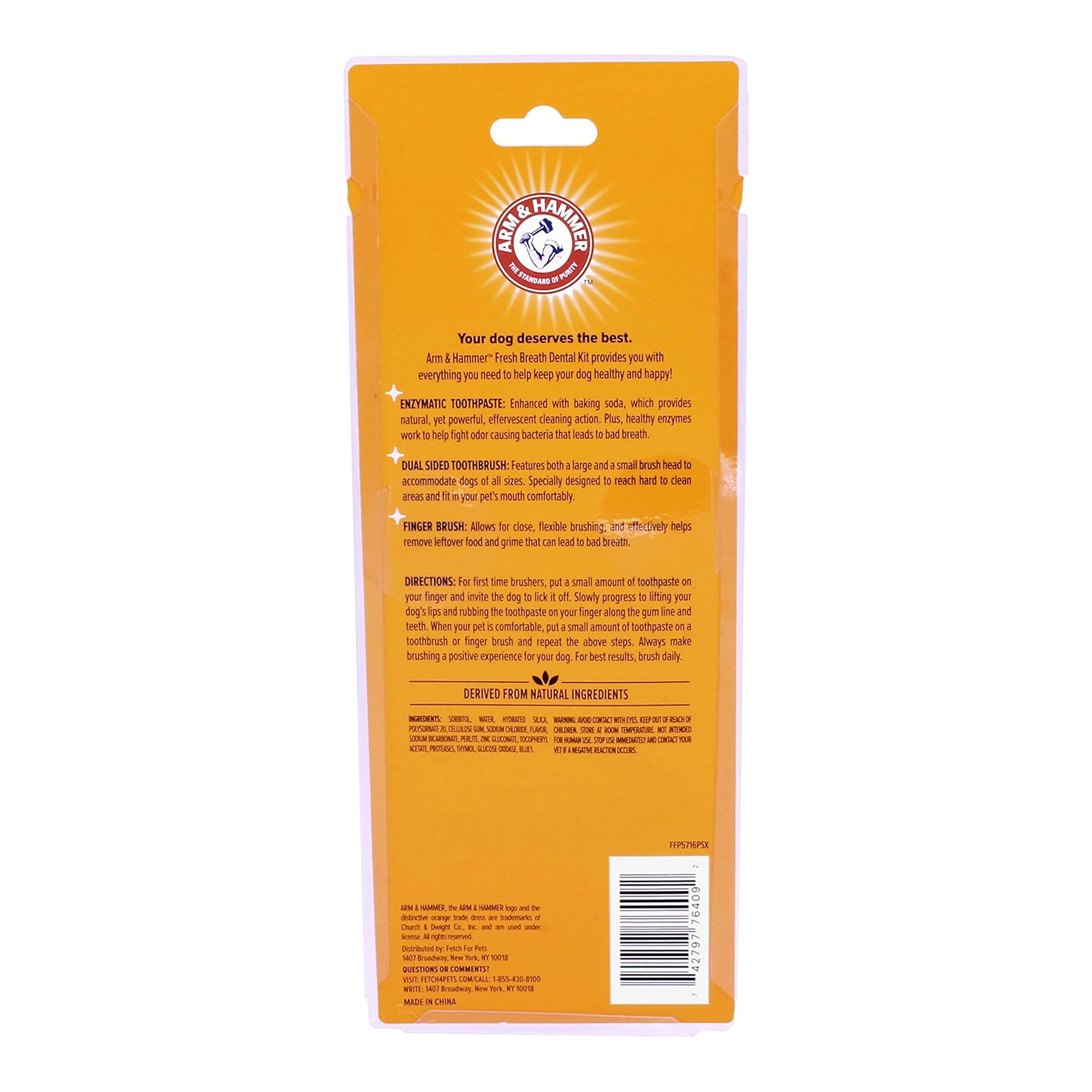 Arm & Hammer for Pets Fresh Breath Kit for Dogs | Contains Toothpaste, Toothbrush & Fingerbrush | Reduces Plaque & Tartar Buildup | Safe for Puppies, 3-Piece Kit, Vanilla Ginger Flavor