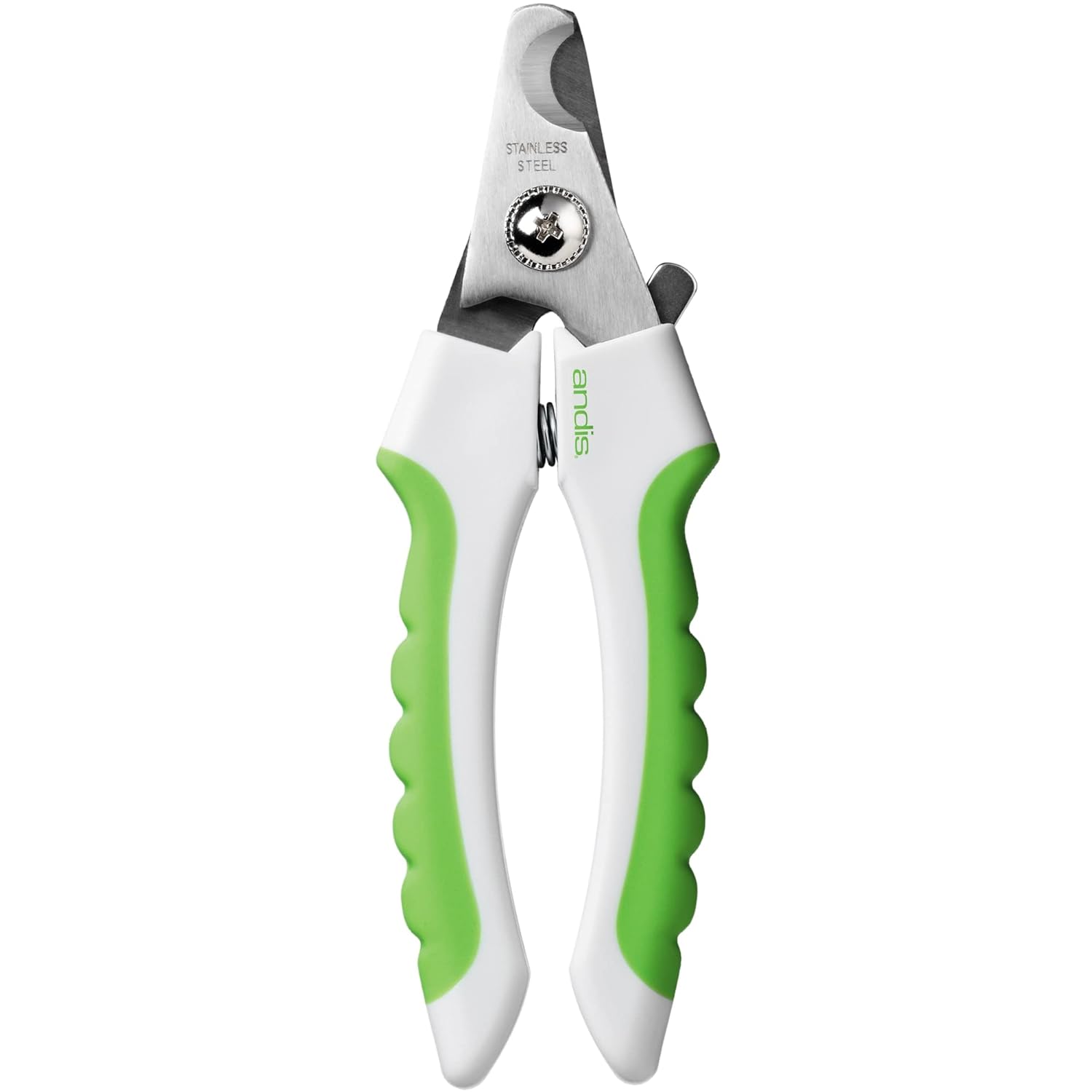 Andis 65700 Animal Nail Cutter for Small Breeds - Stainless Steel Blades with Sharp Efficiency - Designed for Repeated Use & Recommended by Pet Trainers Medium Size & White/Green