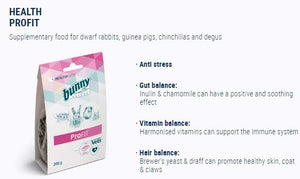 Bunny Nature Profit for Dwarf Rabbits, Guinea Pigs, Chinchillas - 200 G | Nutritional Supplement | Supports Digestive Health and Immune System