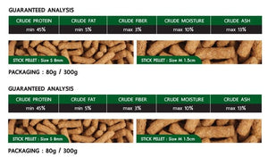 Deep Insect Inside (Cricket) with Calcium Plus++, Vitamin D3 Super Premium Food for Turtle & Reptile High Growth Medium Pellet 300gm