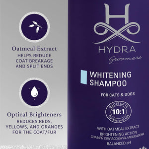 Hydra Groomer's Whitening Shampoo 1 Litre for Cats and Dogs Contains an Optical Brightener That Reduces The Yellowing of The Coat Oatmeal Extract Moisturizes and Softens The Coat…