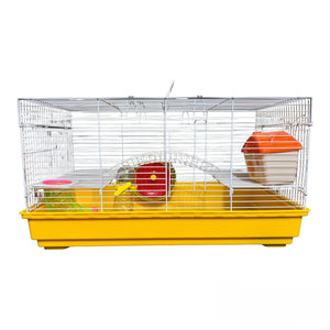 Gorilla pets Hamster Cage/Playhouse for Dwarf Hamster/Gerbil/Mice with a Food Cup, Water Bottle and Exercise Wheel with a house and bridge, and slide tunnel   (Color May Vary) big hamster home cages