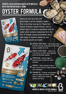 Boost Super Premium Koi Fish Food with Squid Liver Meal, for Growth & Muscle Oyster Formula Medium 5mm Pellet 1.5kg