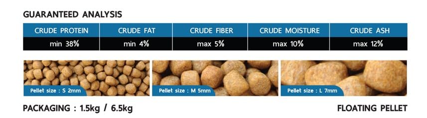 Boost Super Premium Koi Fish Food with Squid Liver Meal, for Growth & Muscle Oyster Formula Large 8mm Pellet 1.5kg