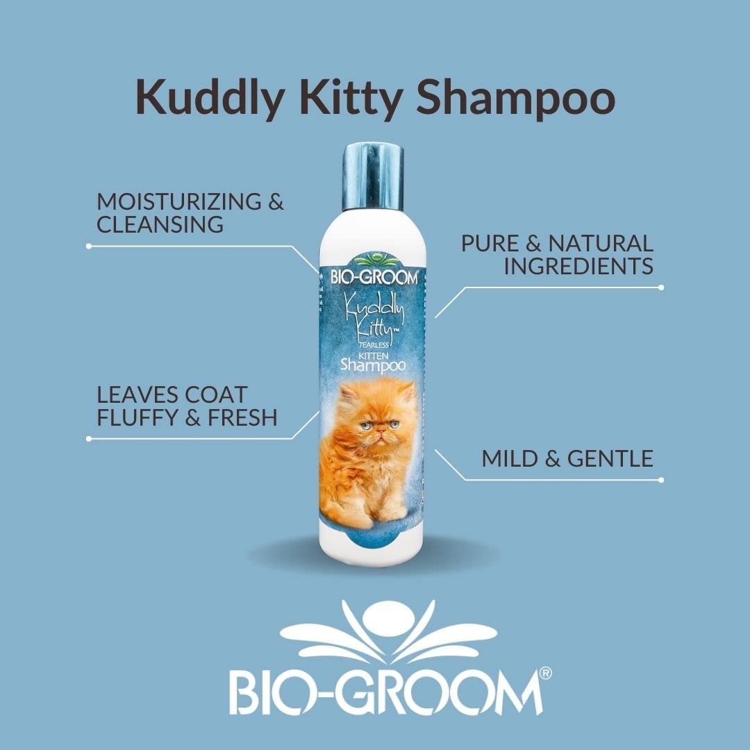 Bio-Groom Kuddly Kitty Tearless Kitten Shampoo for Cats, Replenish Cat Moisture and Maintain Coat Healthy, Silky, Shiny, Nourishes Skin and Keep Them Smelling Fresh, 236ml