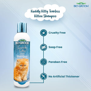 Bio-Groom Kuddly Kitty Tearless Kitten Shampoo for Cats, Replenish Cat Moisture and Maintain Coat Healthy, Silky, Shiny, Nourishes Skin and Keep Them Smelling Fresh, 236ml