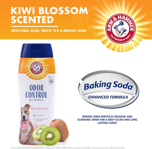 Arm & Hammer Deodorizing Dog Shampoo for Smelly Dogs & Puppies with Baking Soda, Moisturizing Dog Shampoo for Sensitive Skin - Kiwi Blossom Scent, 20 Fl Oz