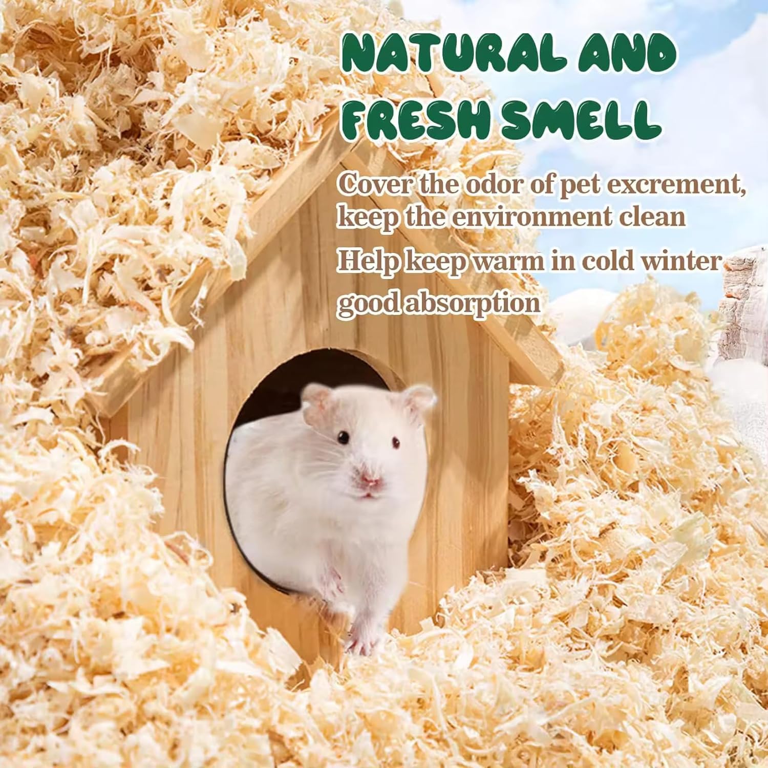 Gorilla pets Dust Less Pine Wood Shavings, Bedding Grass for Hamster, Bird, Chinchillas, Guinea Pig, Mice, Rabbit, Reptiles & Small Animals| Cozy Nesting Material for Birds - 1 Kg