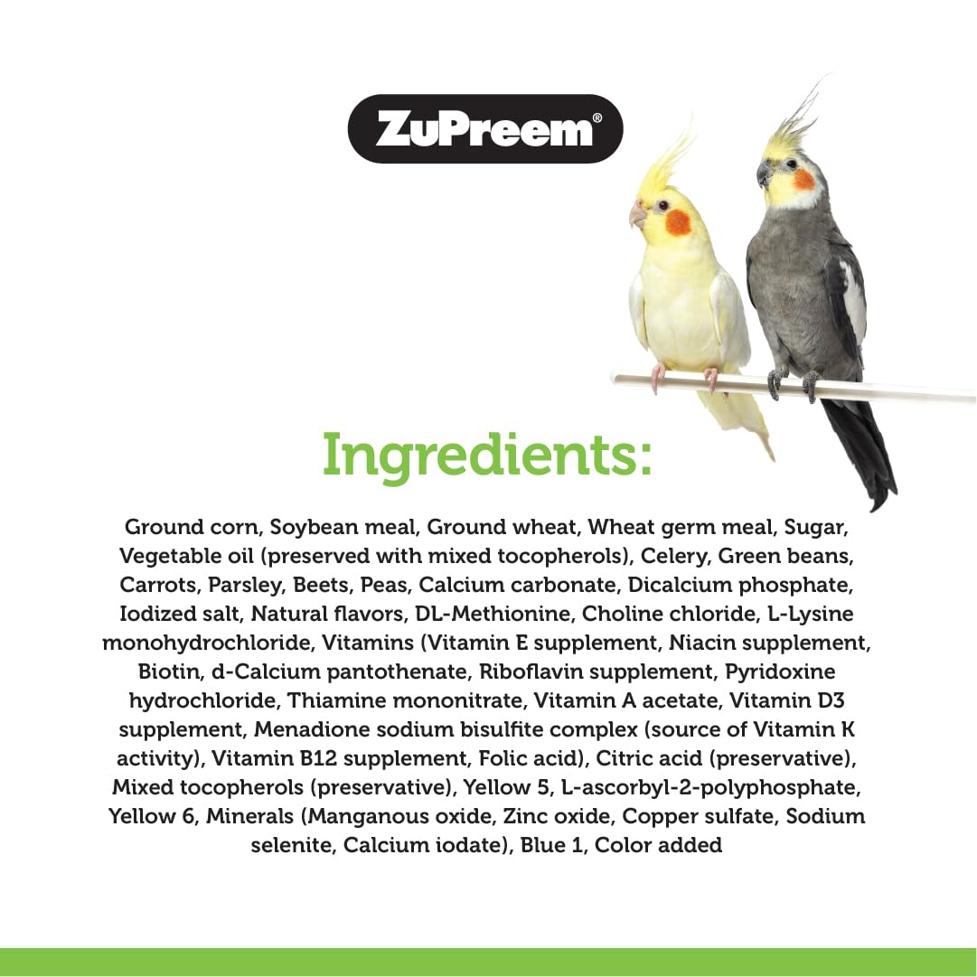 ZuPreem VeggieBlend Flavor with Natural Flavours Medium Bird Food 907-Gm,All Life Stages