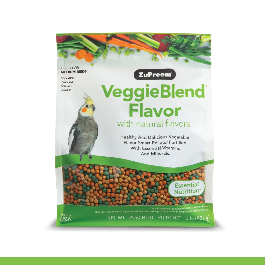 ZuPreem VeggieBlend Flavor with Natural Flavours Medium Bird Food 907-Gm,All Life Stages