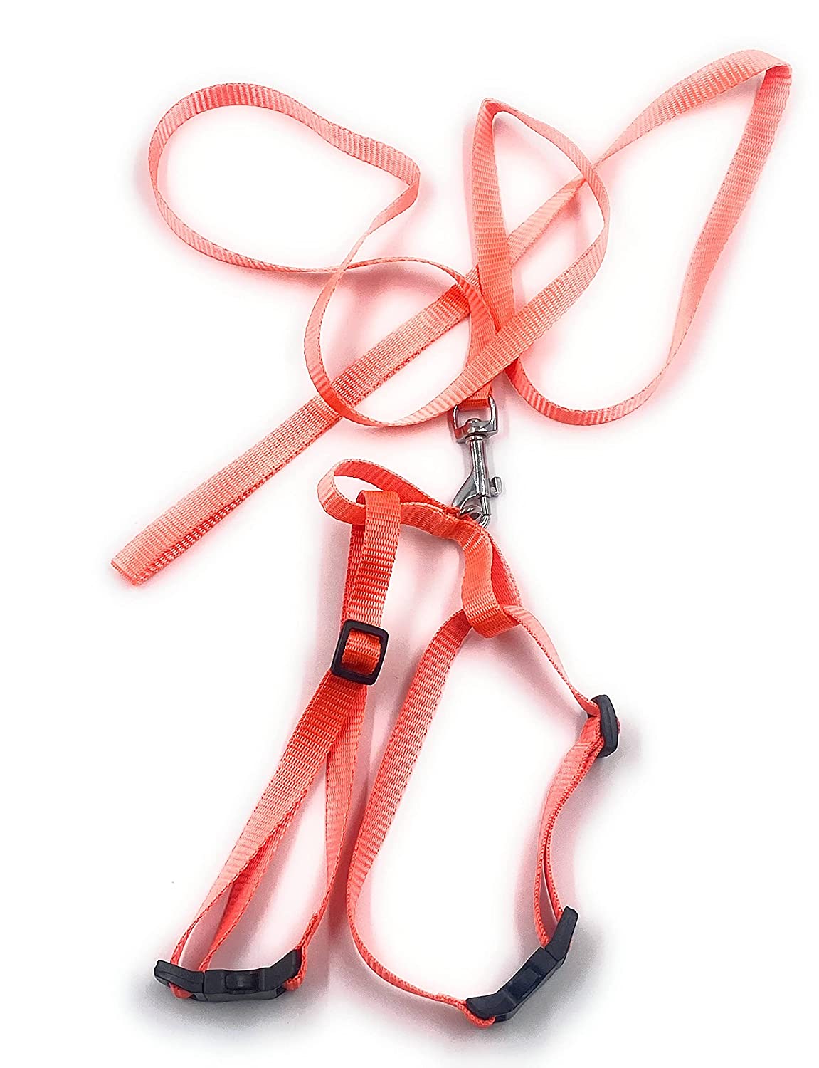 Dog Harness with Leash (Orange)