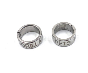 Gorilla pets Metal Brid Ring Silver for Big Parrot (DNA Identification Ring) Set of Two