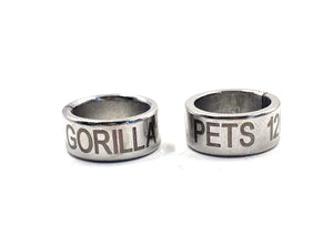 Gorilla pets Metal Brid Ring Silver for Big Parrot (DNA Identification Ring) Set of Two