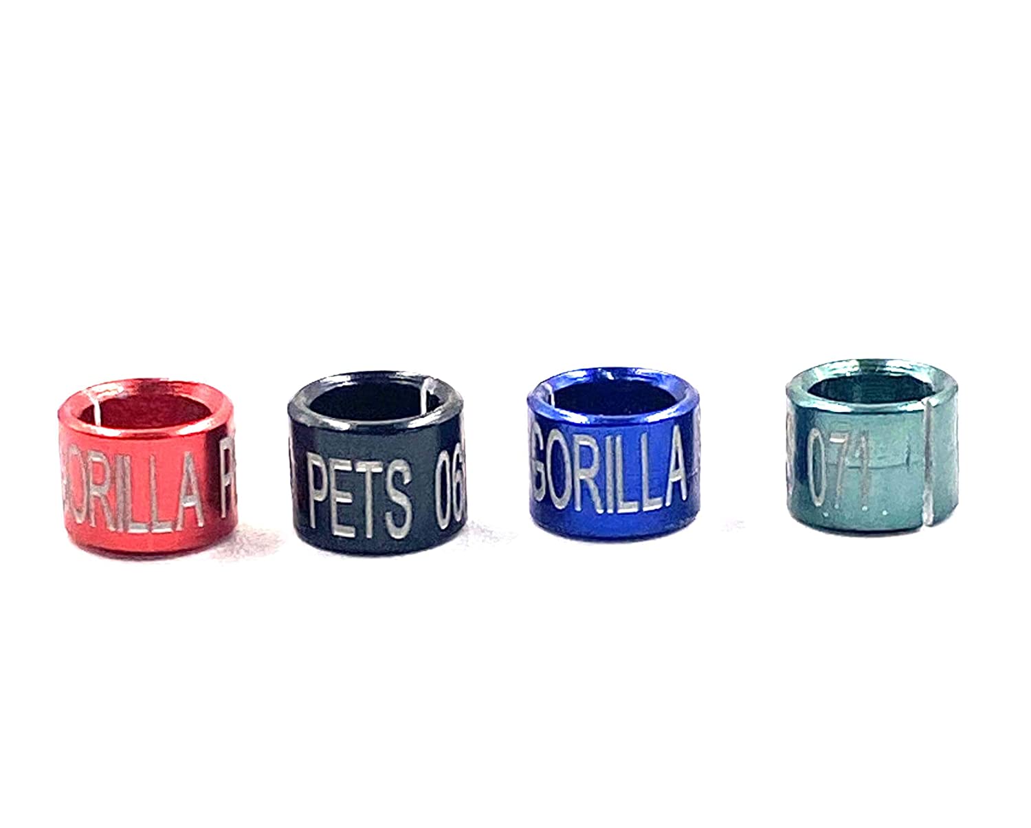 Gorilla pets Metal Bird Ring Multicolor for Cockatiels Set of 4