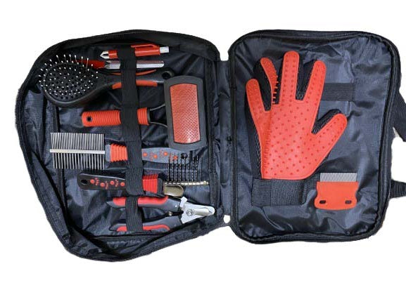 Dog and cat Grooming kit with 9 Tools/Professional pet Grooming kit with All Essential equipment's