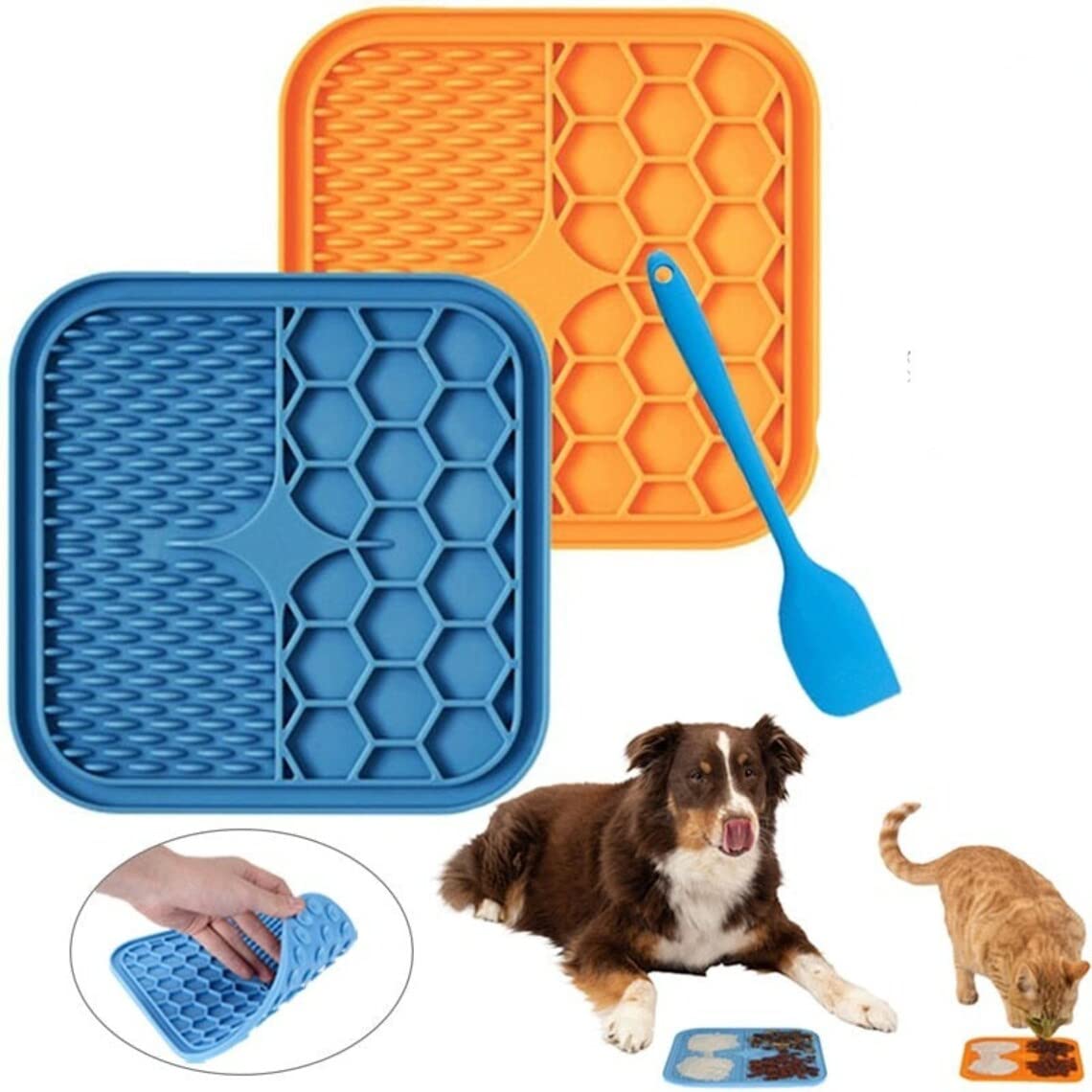 Pet Lick Mat Licking Pad Mats for Dog and Cat | Food-Grade Silicone, Dog Food Mat with Suction