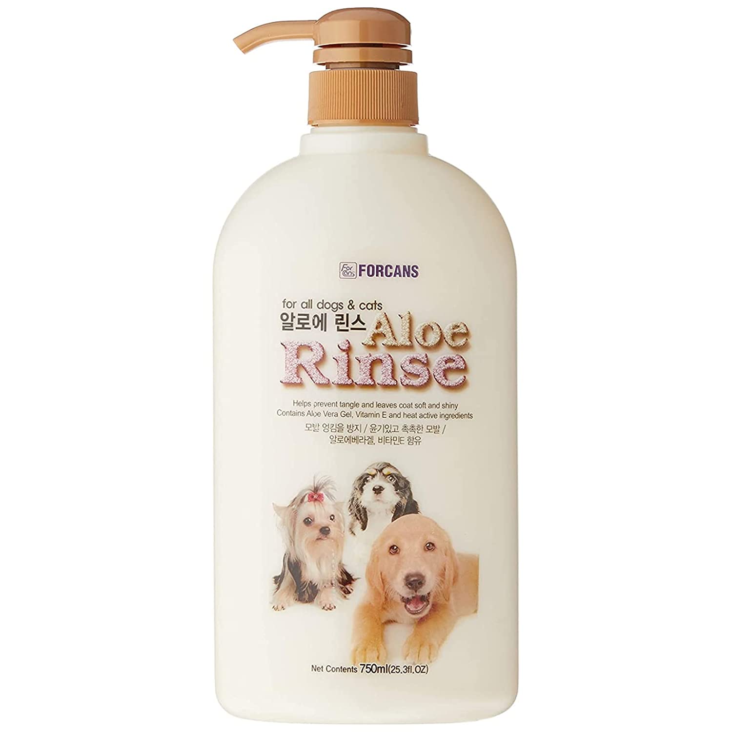 Forcans Aloe Rinse Conditioner for Dogs Provide Richness and Shiny Coat, 750 ml