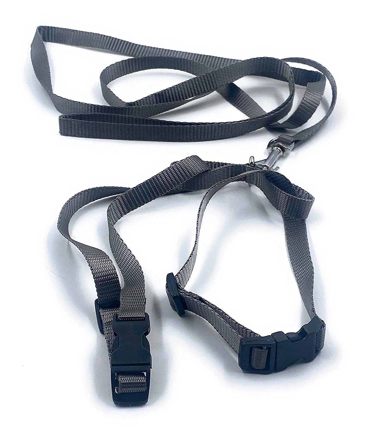 Dog Harness with Leash (Grey)