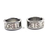 Gorilla pets Metal Brid Ring Silver for Big Parrot (DNA Identification Ring) Set of Two
