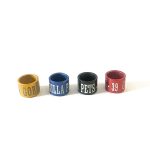 Gorilla pets Pigeon Rings (DNA Identification Ring) Multicolor Set of 4