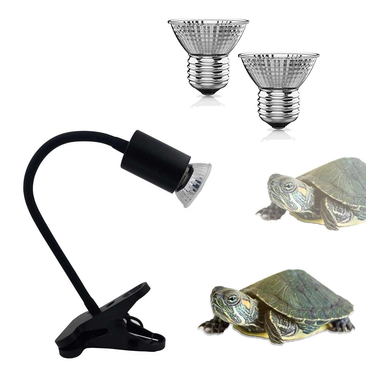 Gorilla pets Reptile Heat Lamp – 50W Uva/Uvb Turtle Basking Light With Holder & Dimmer 1 Bulb Fixture, For Aquarium Tank Tortoises Lizards Uv Light For Turtle Tank, e27